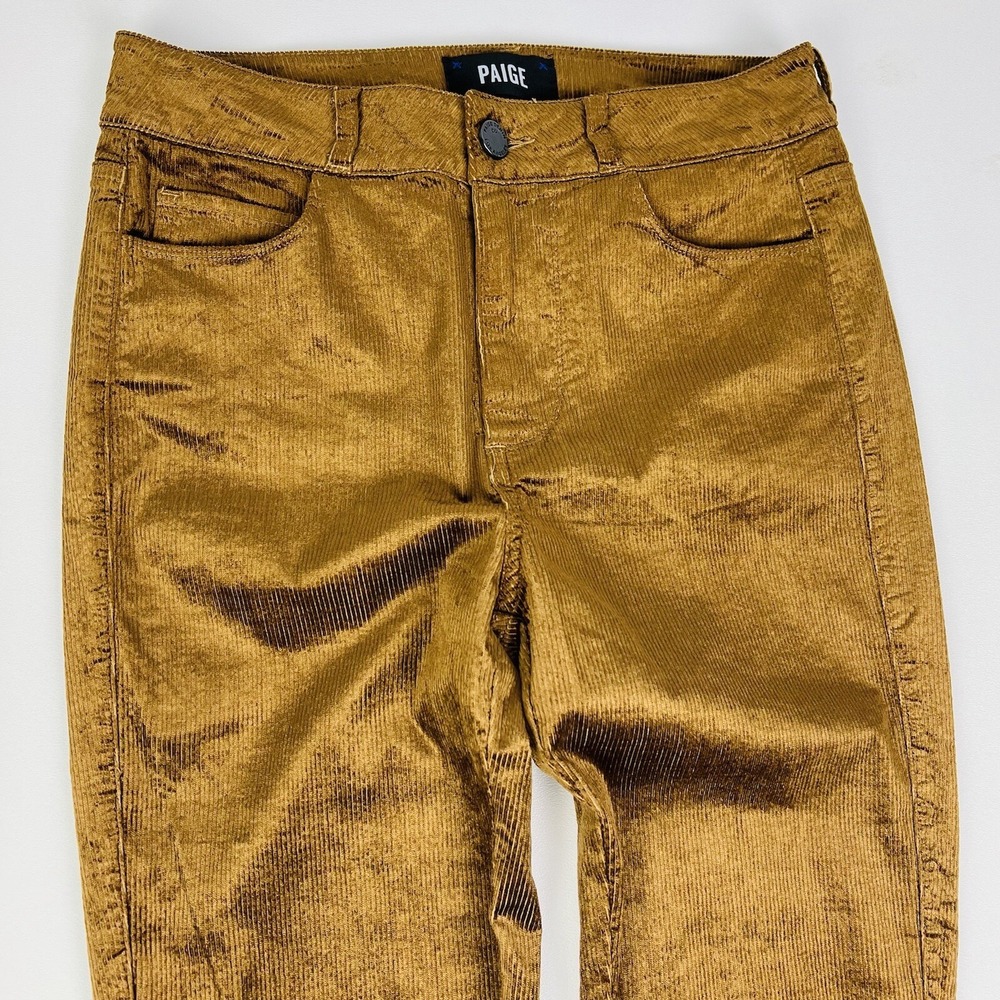 Paige Hoxton Ultra Skinny Chestnut Brown Cotton Blend Corduroy Pants Womens 26 - Picture 3 of 9